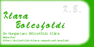 klara bolcsfoldi business card